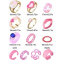 30 Pieces Chunky Rings Stackable Open Resin Acrylic Rings for Women 30 Pieces Chunky Rings Stackable Open Resin Acrylic Rings for Women