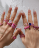 30 Pieces Chunky Rings Stackable Open Resin Acrylic Rings for Women