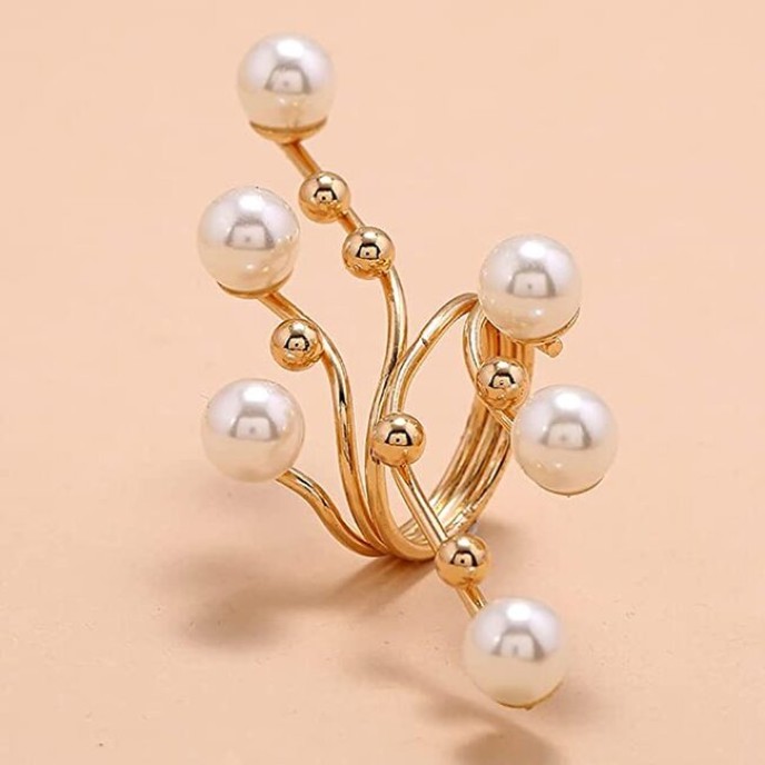 5 Pack Vintage Pearl Finger Rings Statement Imitation Pearls 5 Pack Vintage Pearl Finger Rings Statement Imitation Pearls