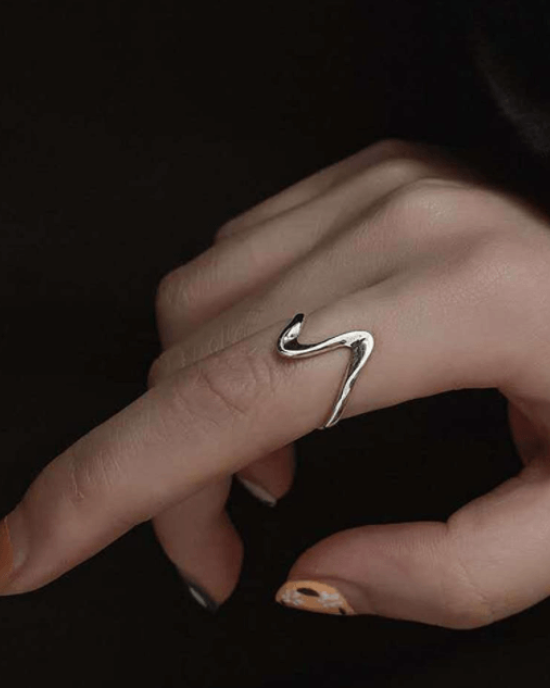 925 Sterling Silver Wave Half Open Knuckle Ring 10 Pack Wholesale