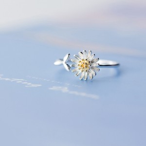 S925 Sterling Silver Ring Fashion Open Daisy Flower Rings 10 pcs