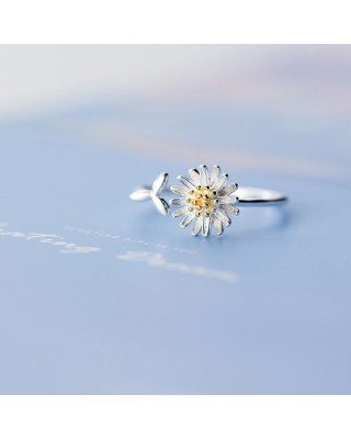 S925 Sterling Silver Ring Fashion Open Daisy Flower Rings 10 pcs