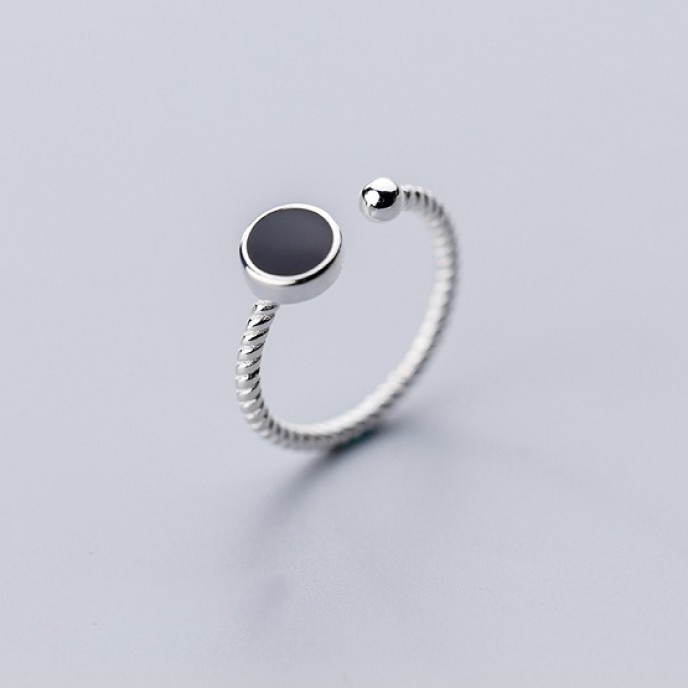 6 pcs Fashion Personality Black Rings Index Finger 925 Sterling Silver Ring 6 pcs Fashion Personality Black Rings Index Finger 925 Sterling Silver Ring