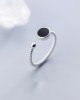 6 pcs Fashion Personality Black Rings Index Finger 925 Sterling Silver Ring