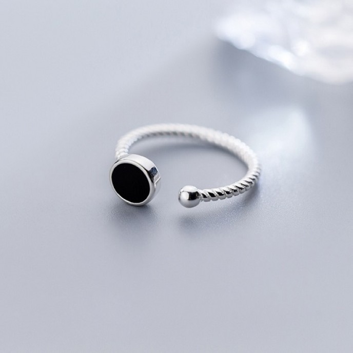 6 pcs Fashion Personality Black Rings Index Finger 925 Sterling Silver Ring 6 pcs Fashion Personality Black Rings Index Finger 925 Sterling Silver Ring