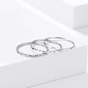 1mm 9pcs Women Men Stainless Steel Rings