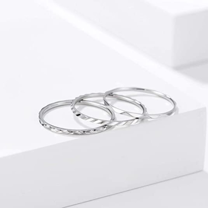 1mm 9pcs Women Men Stainless Steel Rings 1mm 9pcs Women Men Stainless Steel Rings
