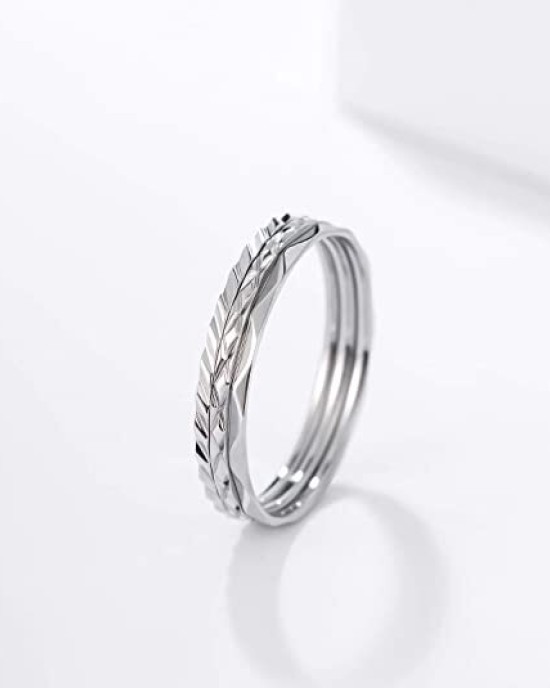 1mm 9pcs Women Men Stainless Steel Rings