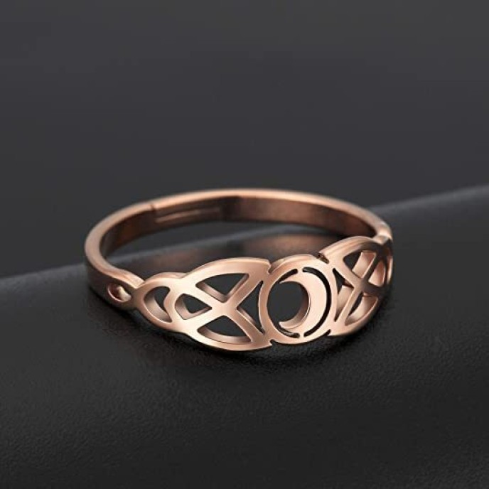10Pcs Moon Adjustable Women Ring Stainless Steel Silver Gold Rose Gold Jewelry 10Pcs Moon Adjustable Women Ring Stainless Steel Silver Gold Rose Gold Jewelry