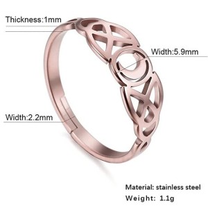 10Pcs Moon Adjustable Women Ring Stainless Steel Silver Gold Rose Gold Jewelry