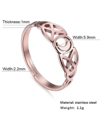 10Pcs Moon Adjustable Women Ring Stainless Steel Silver Gold Rose Gold Jewelry