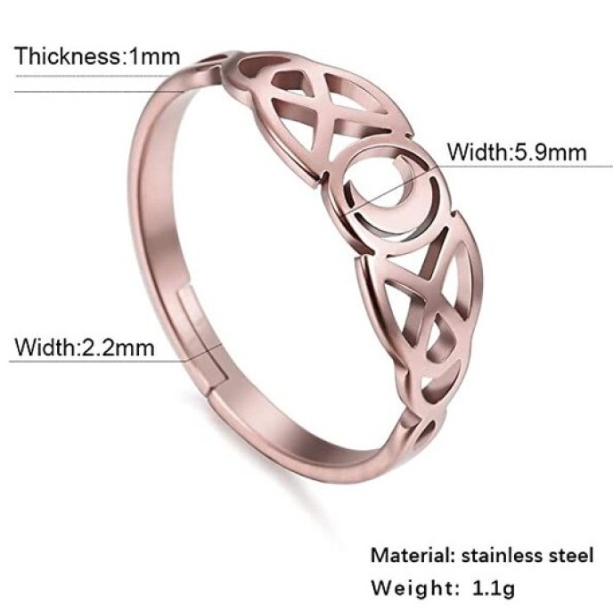 10Pcs Moon Adjustable Women Ring Stainless Steel Silver Gold Rose Gold Jewelry 10Pcs Moon Adjustable Women Ring Stainless Steel Silver Gold Rose Gold Jewelry